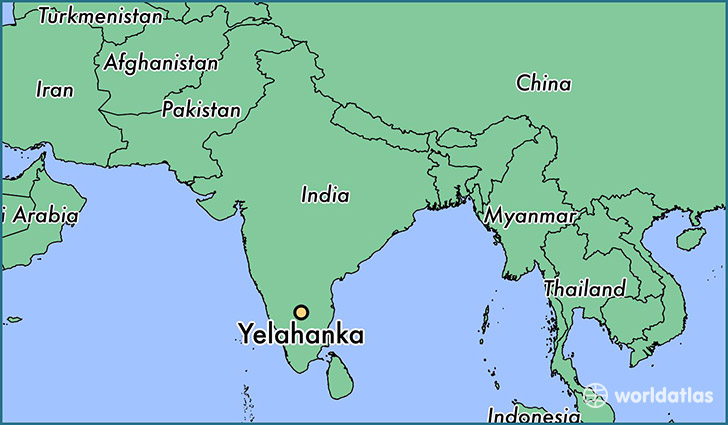map showing the location of Yelahanka