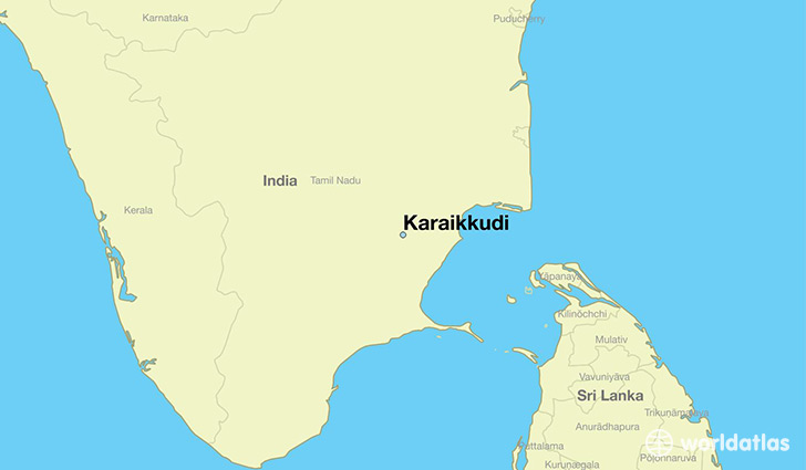 map showing the location of Karaikkudi