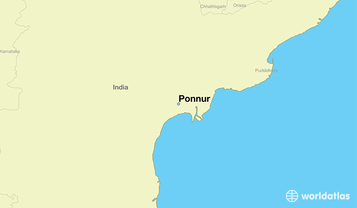 map showing the location of Ponnur