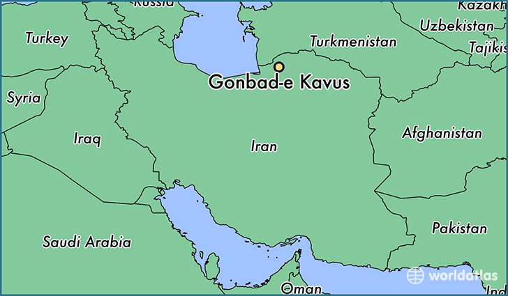 map showing the location of Gonbad-e Kavus