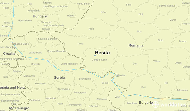 map showing the location of Resita