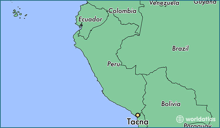 map showing the location of Tacna