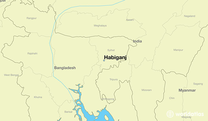 map showing the location of Habiganj