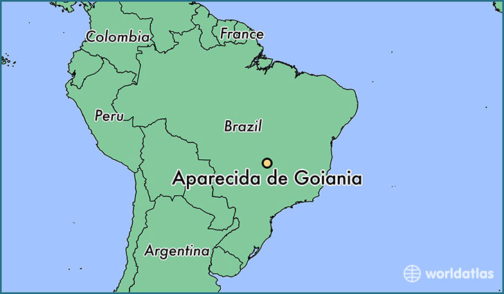 map showing the location of Aparecida de Goiania