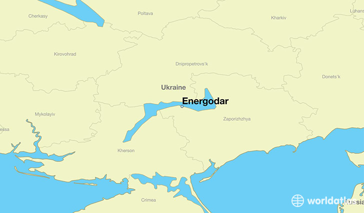 map showing the location of Energodar