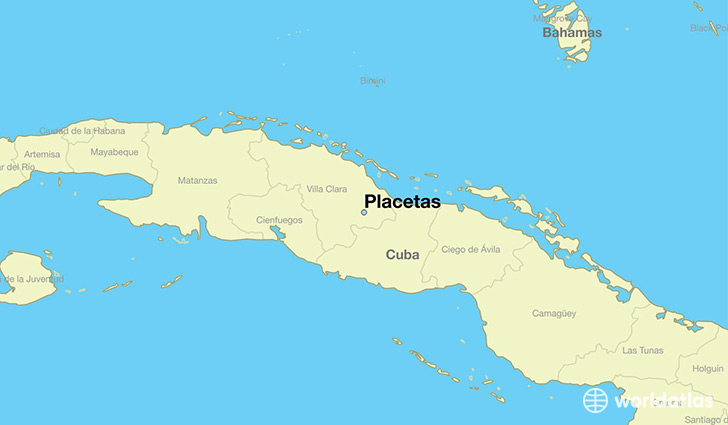 map showing the location of Placetas