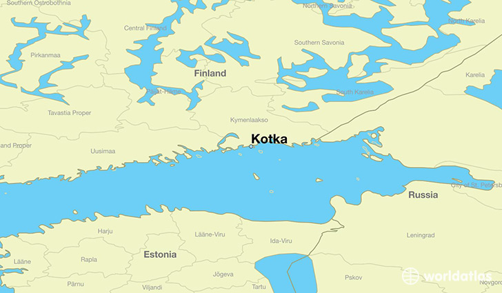 map showing the location of Kotka