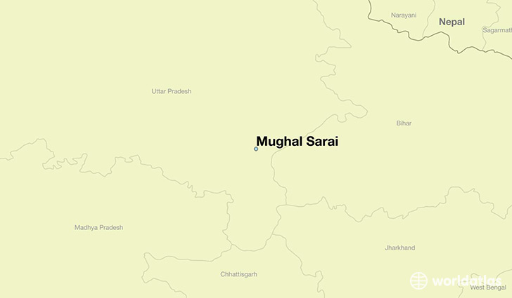 map showing the location of Mughal Sarai