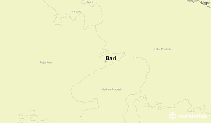 map showing the location of Bari