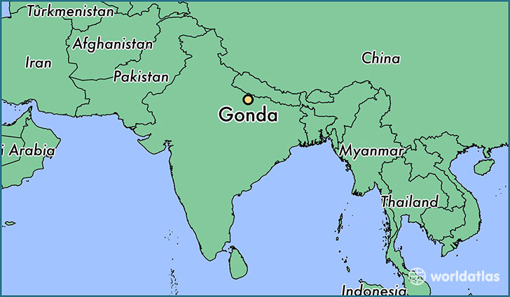 map showing the location of Gonda