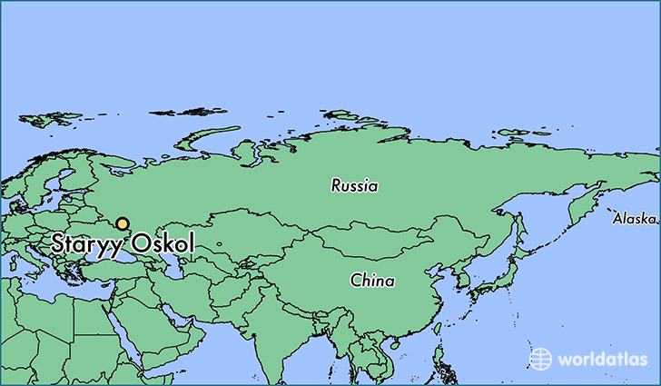 map showing the location of Staryy Oskol