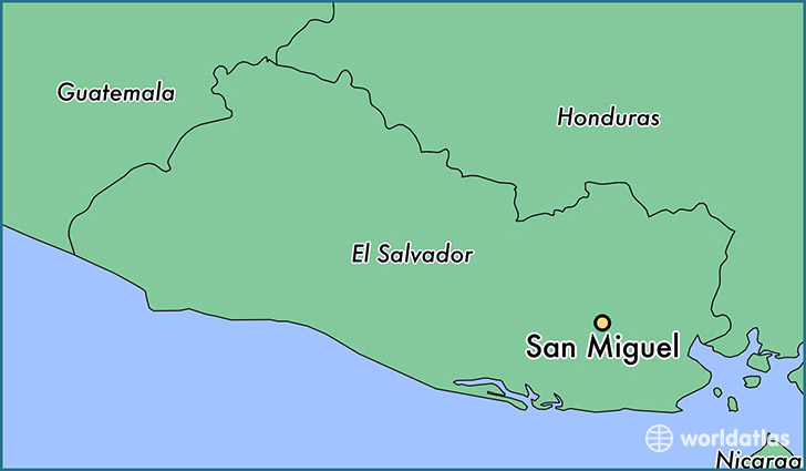 map showing the location of San Miguel