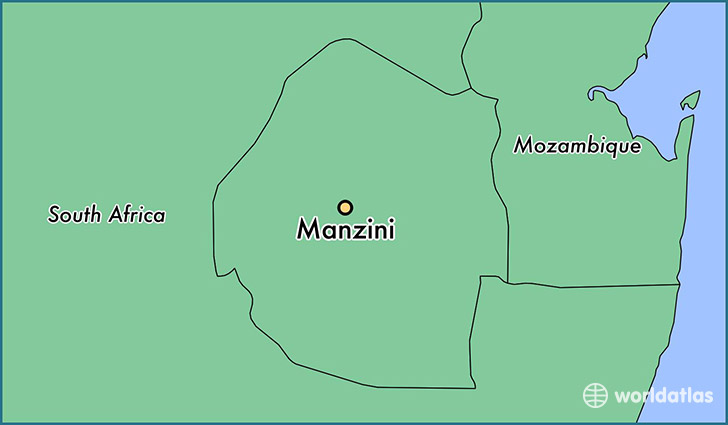 map showing the location of Manzini