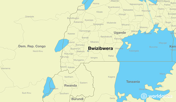 map showing the location of Bwizibwera