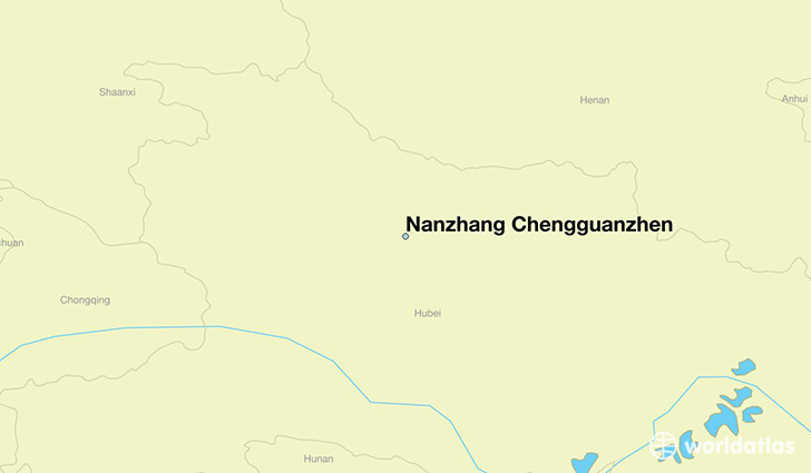 map showing the location of Nanzhang Chengguanzhen