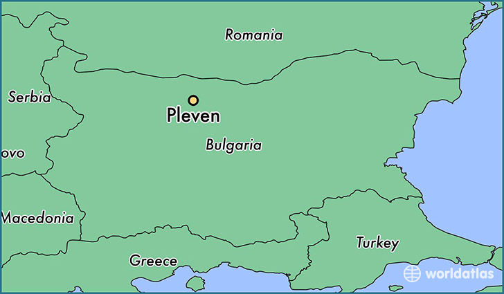 map showing the location of Pleven