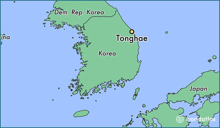 map showing the location of Tonghae