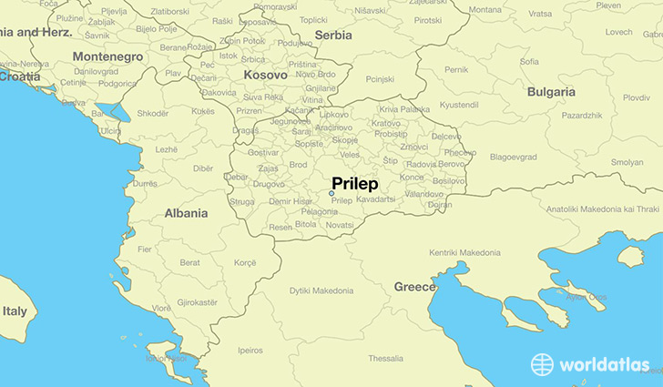 map showing the location of Prilep