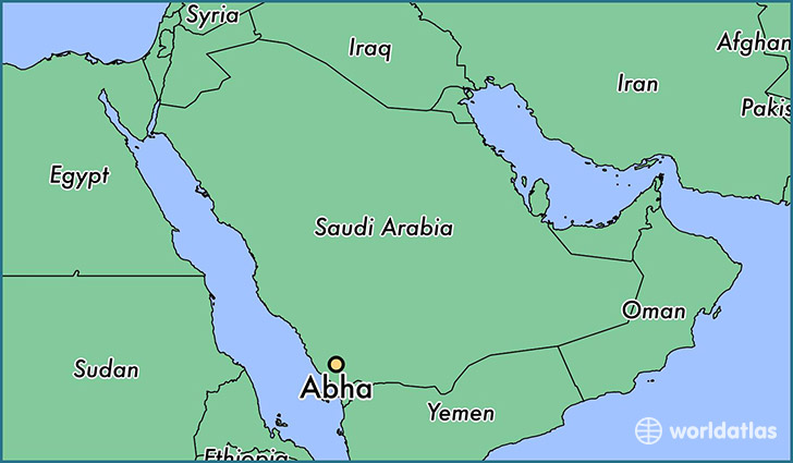 map showing the location of Abha