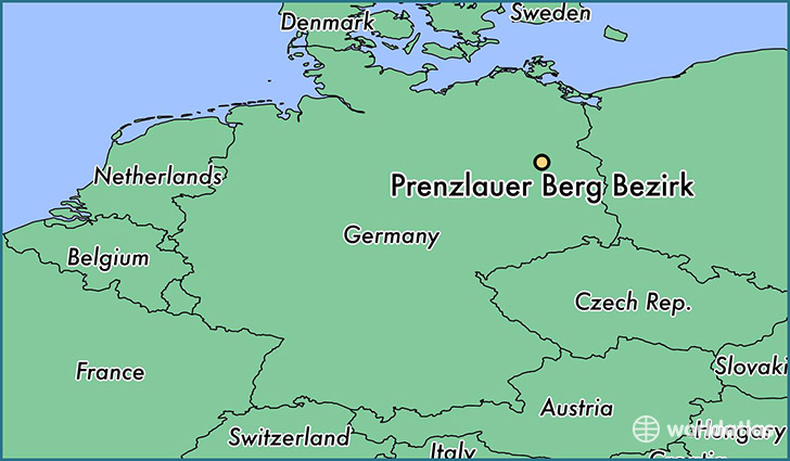 map showing the location of Prenzlauer Berg Bezirk