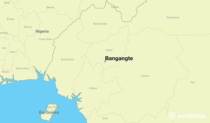 map showing the location of Bangangte