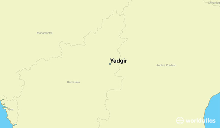 map showing the location of Yadgir