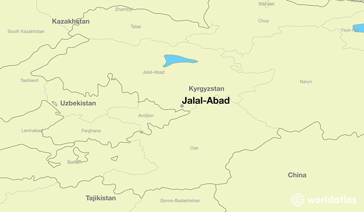 map showing the location of Jalal-Abad