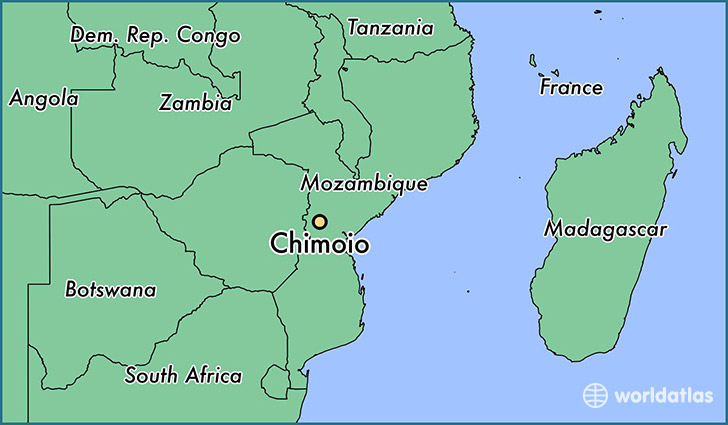 map showing the location of Chimoio