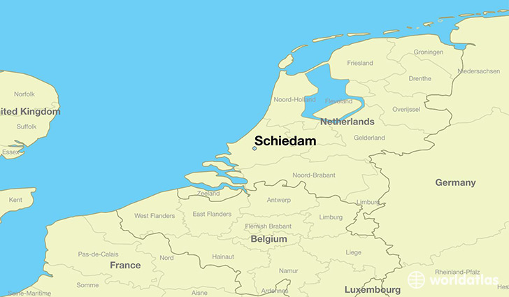 map showing the location of Schiedam