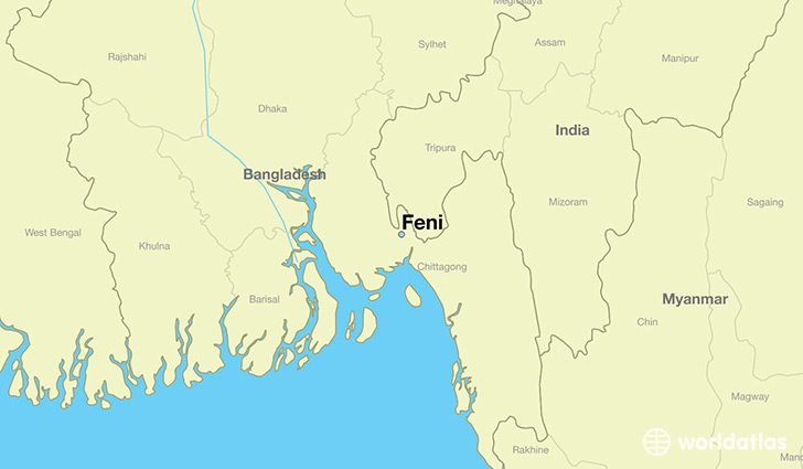 map showing the location of Feni