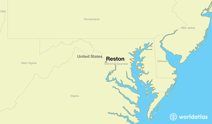 map showing the location of Reston