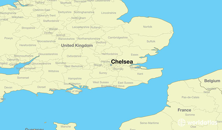 map showing the location of Chelsea