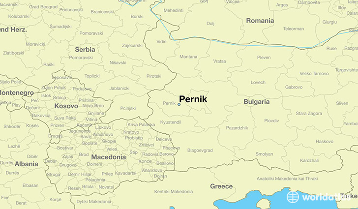map showing the location of Pernik