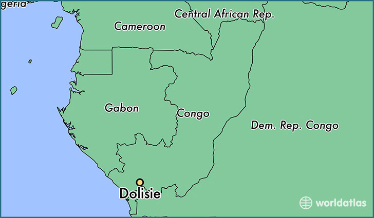 map showing the location of Dolisie