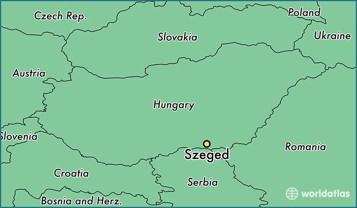 map showing the location of Szeged