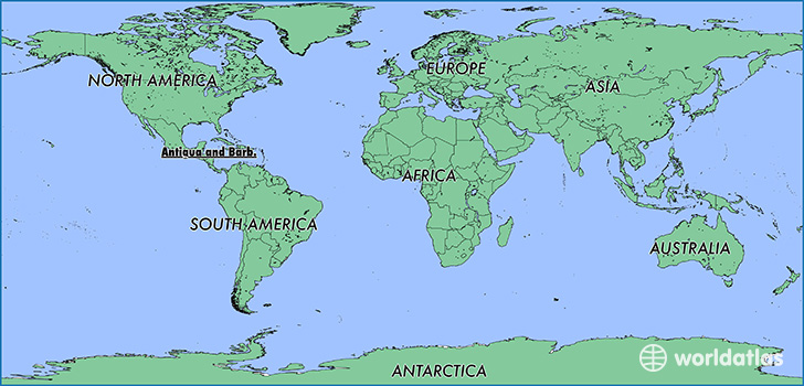 map showing the location of Antigua And Barbuda