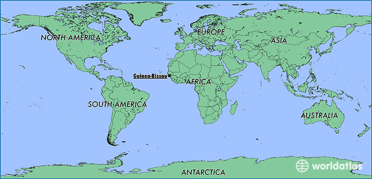map showing the location of Guinea-Bissau