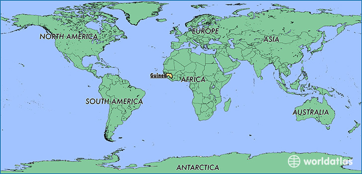 map showing the location of Guinea