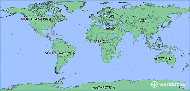 map showing the location of Jordan