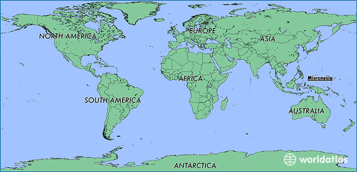 map showing the location of The Federated States Of Micronesia