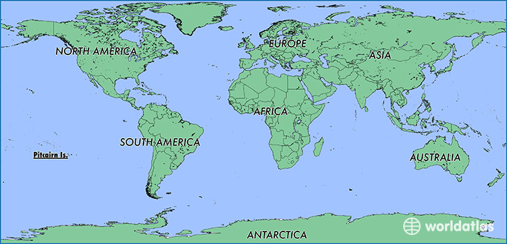 map showing the location of Pitcairn
