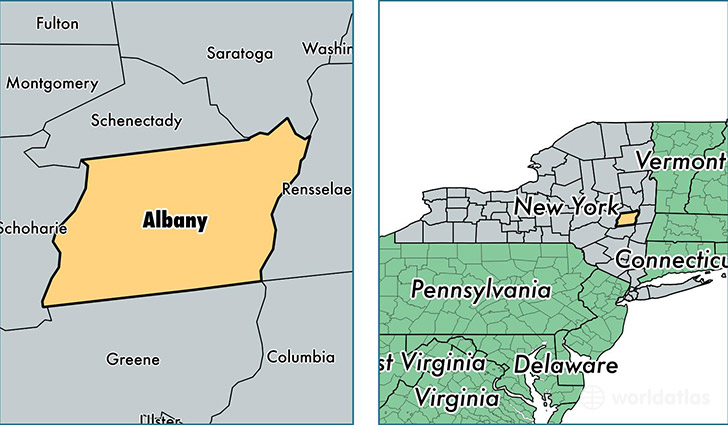 location of Albany county on a map