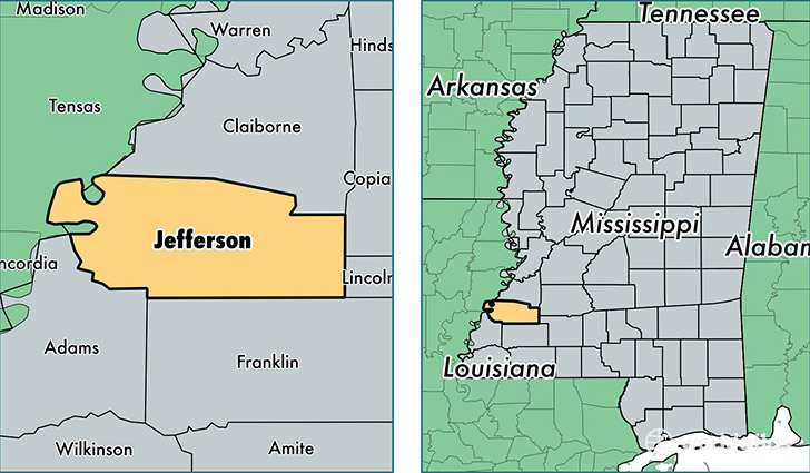 location of Jefferson county on a map