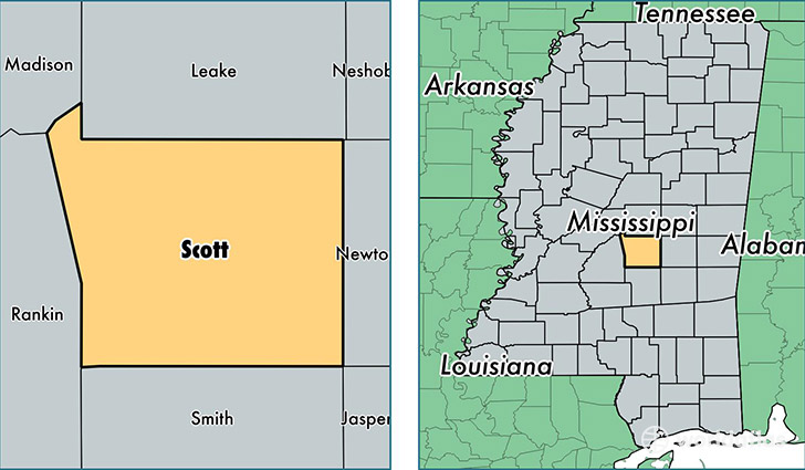 location of Scott county on a map