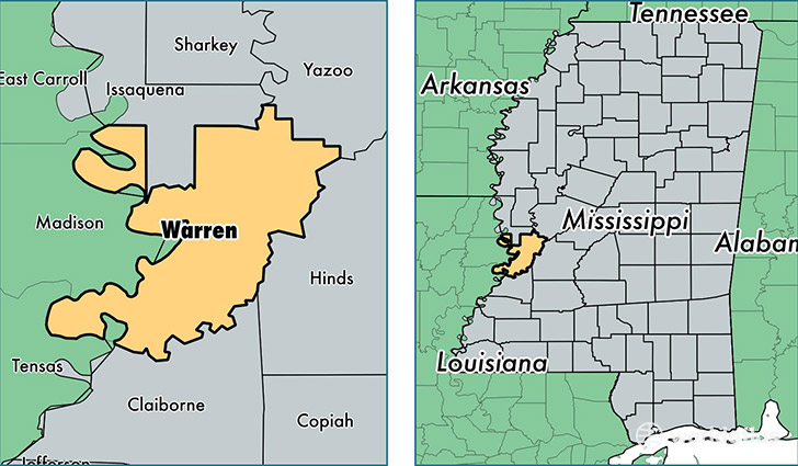 location of Warren county on a map