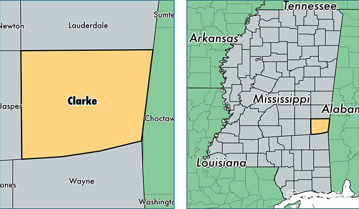 location of Clarke county on a map