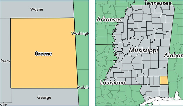 location of Greene county on a map