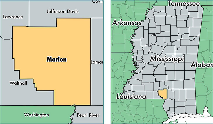 location of Marion county on a map