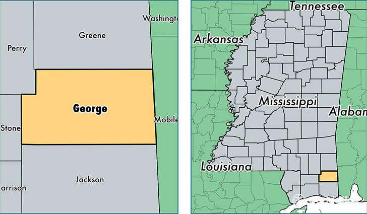 location of George county on a map