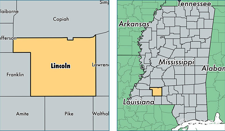 location of Lincoln county on a map